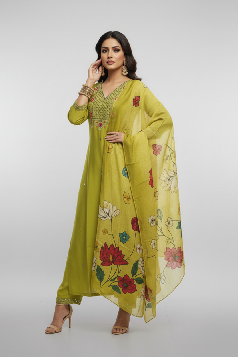 Cold Street Silk Kurti Set