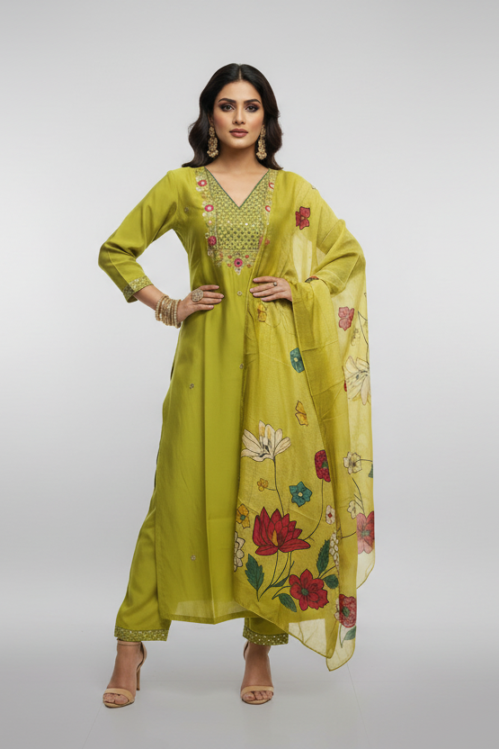 Cold Street Silk Kurti Set