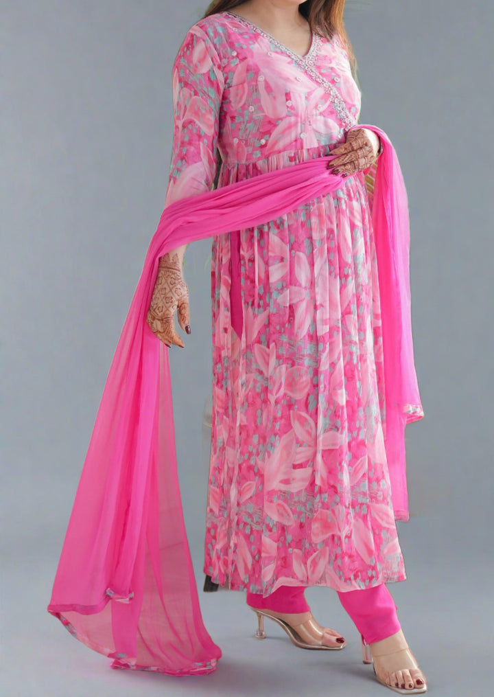 Flower Majesty Chinnon Kurti Set