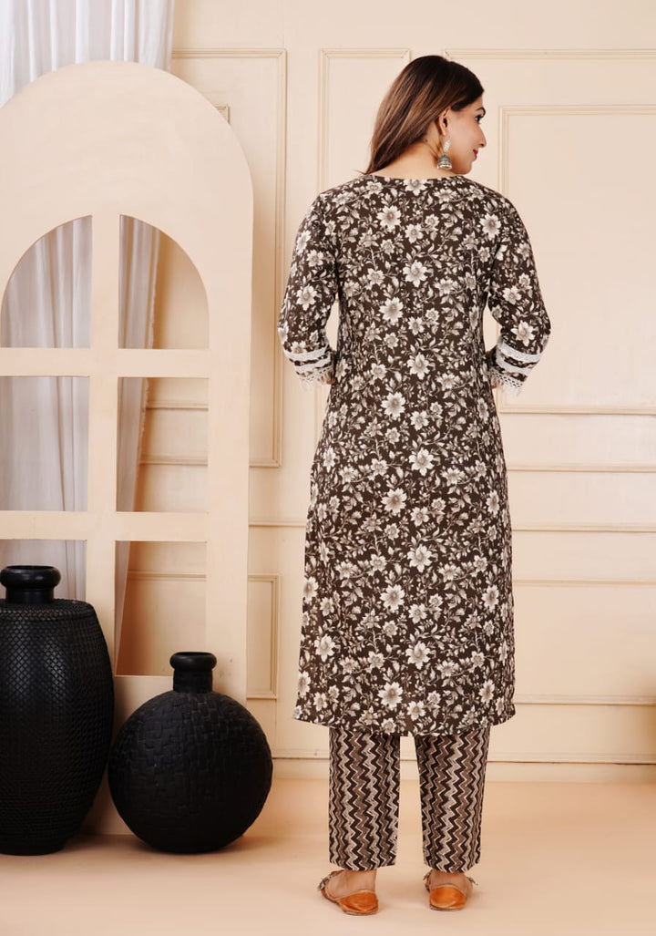 Bloom In The Moon Cotton Kurti Set