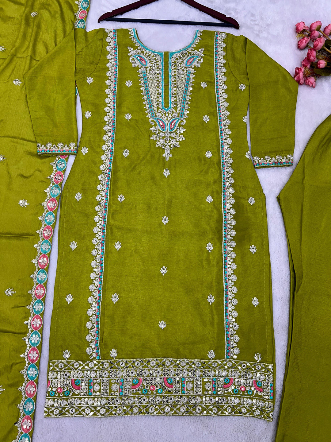 Extra Sparkly Silk Kurti Set