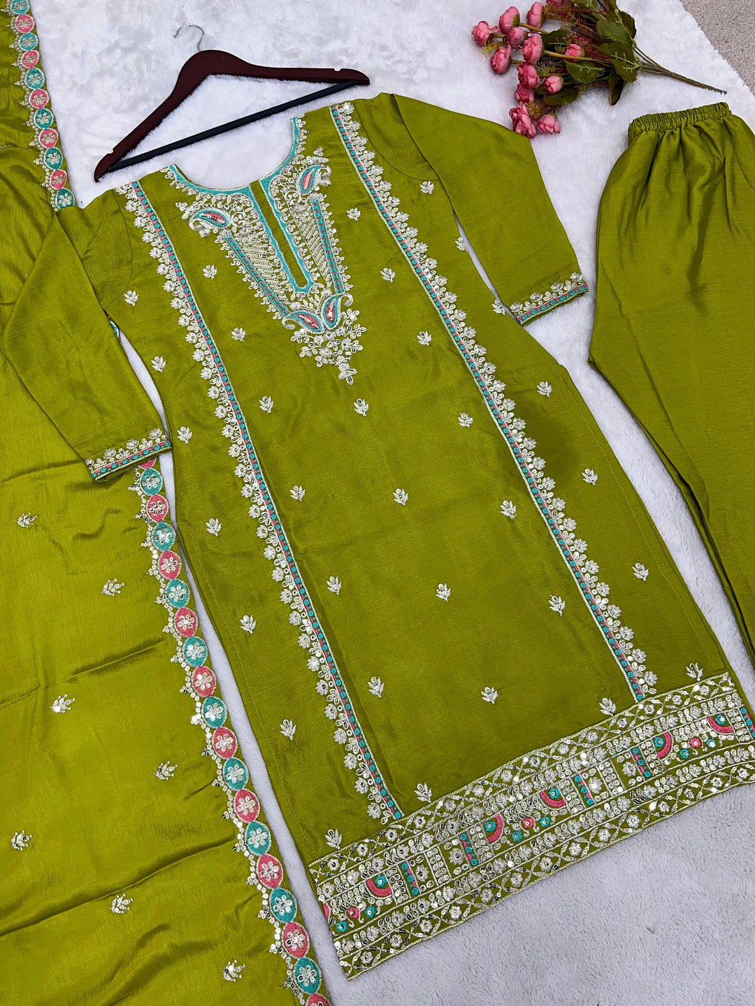 Extra Sparkly Silk Kurti Set