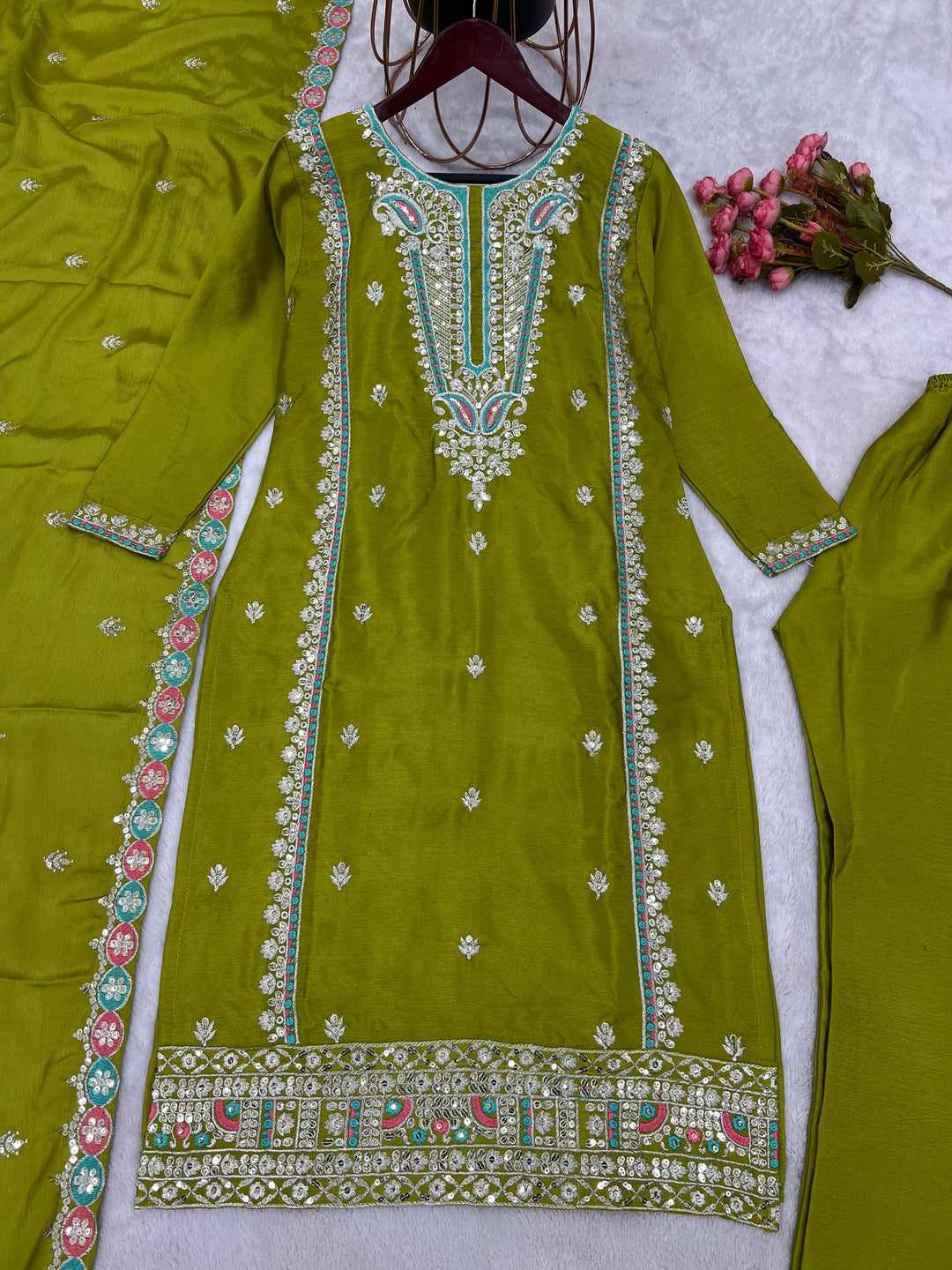 Extra Sparkly Silk Kurti Set