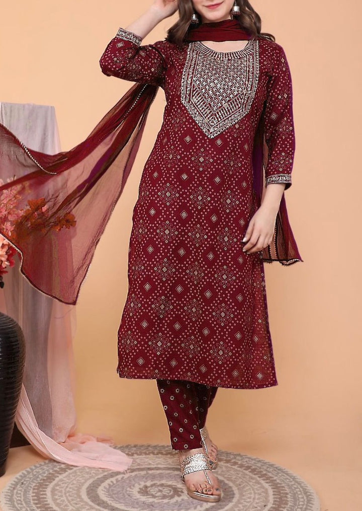 Night-Time  Rayon Kurti Set