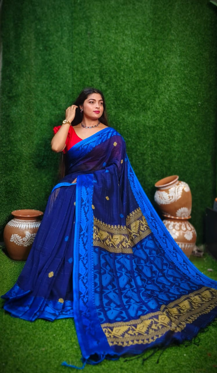 Stotram - Melodically Sung Cotton Banarasi Saree