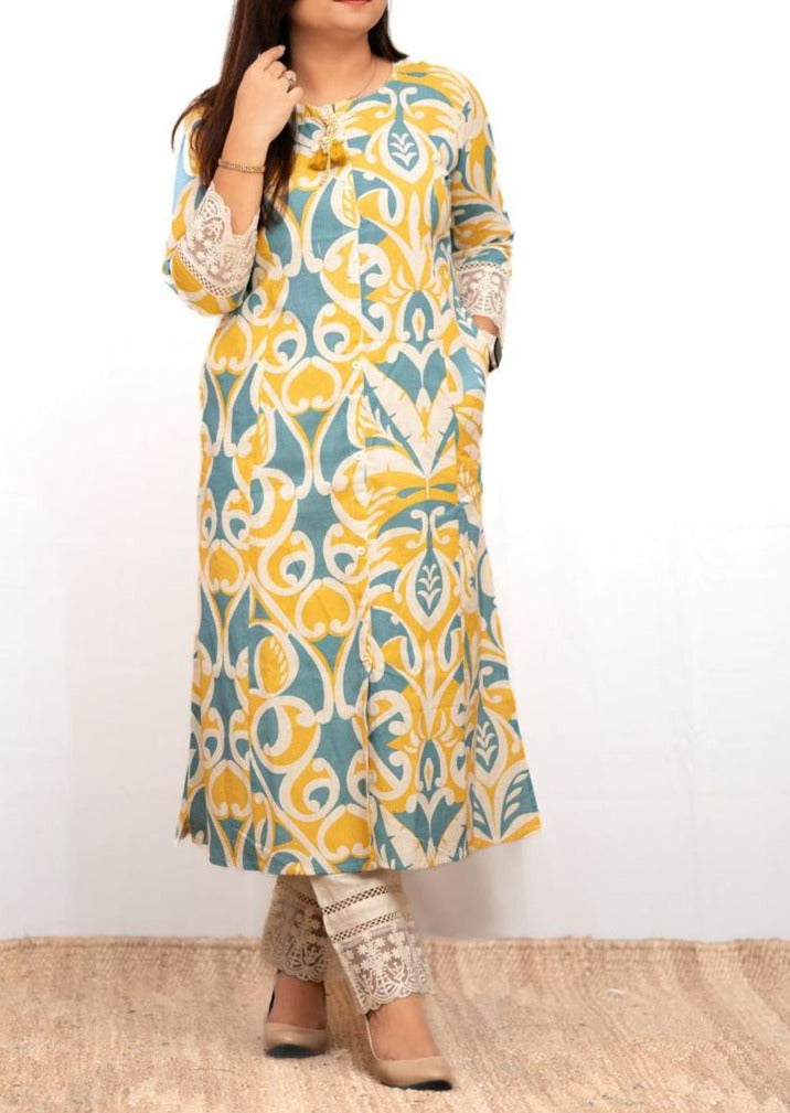 Trendy Talkies  Cotton Kurti Set