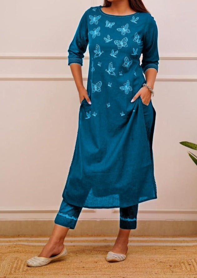 Fluffy Moments Cotton kurti Set