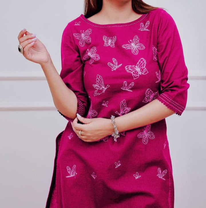 Fluffy Moments Cotton kurti Set