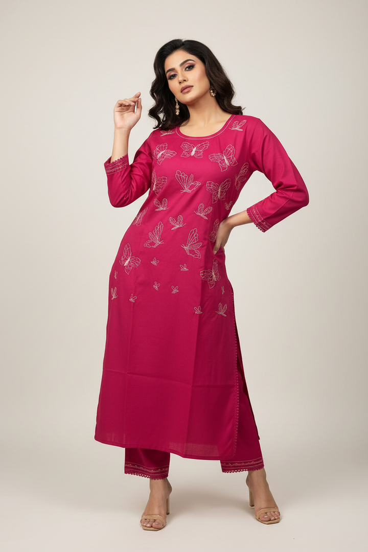 Fluffy Moments Cotton kurti Set