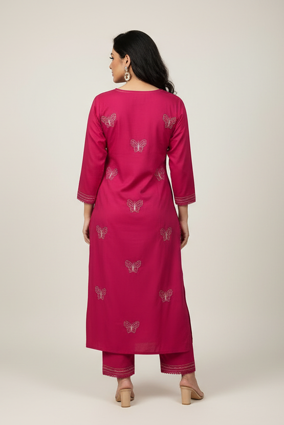 Fluffy Moments Cotton kurti Set