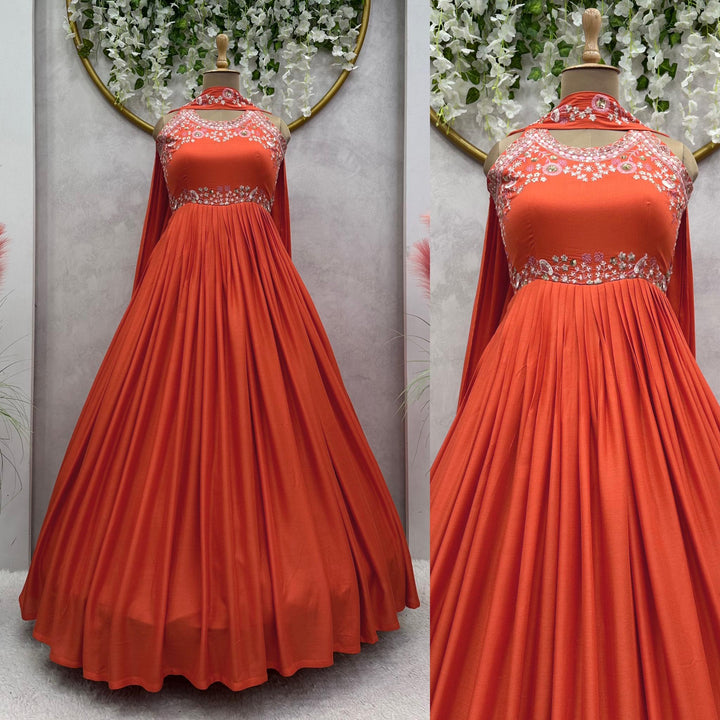 Rocking Orange Muslin Gown