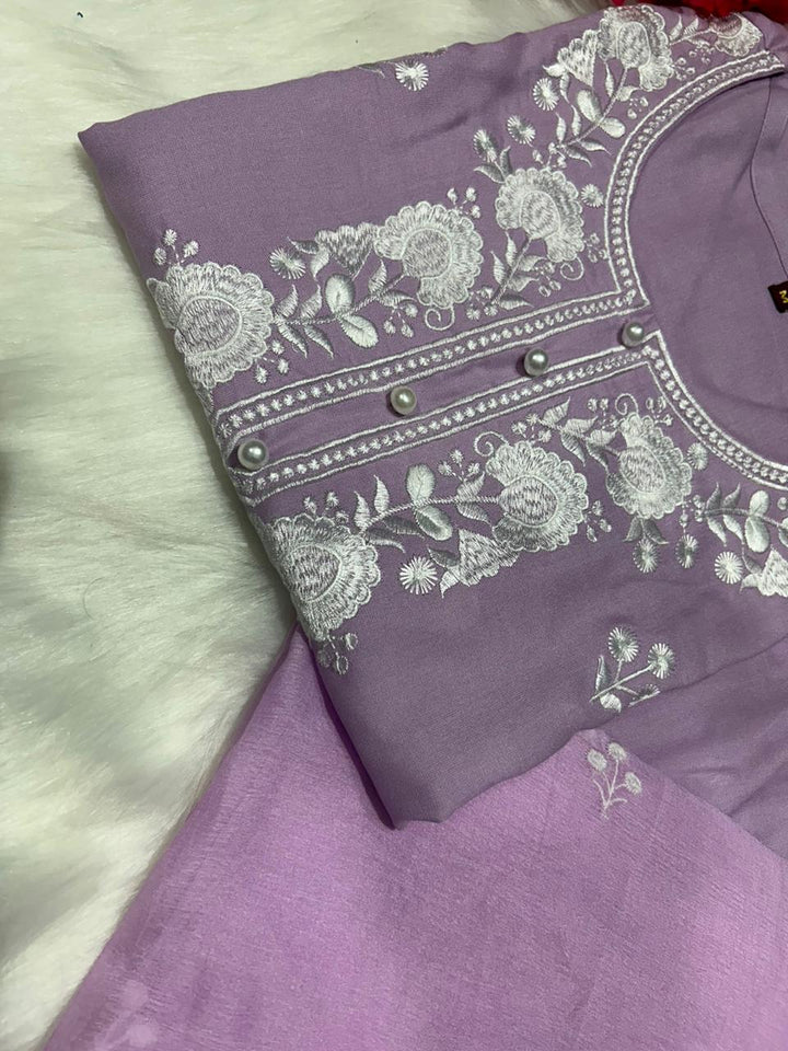 Lavender Dreams Rayon Kurti Set