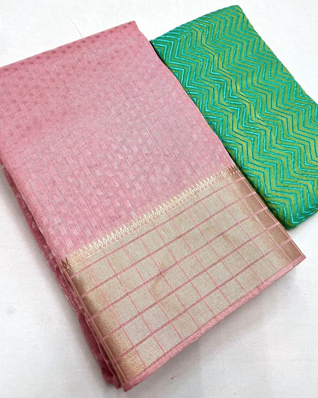 Pink Designer  Linen Saree