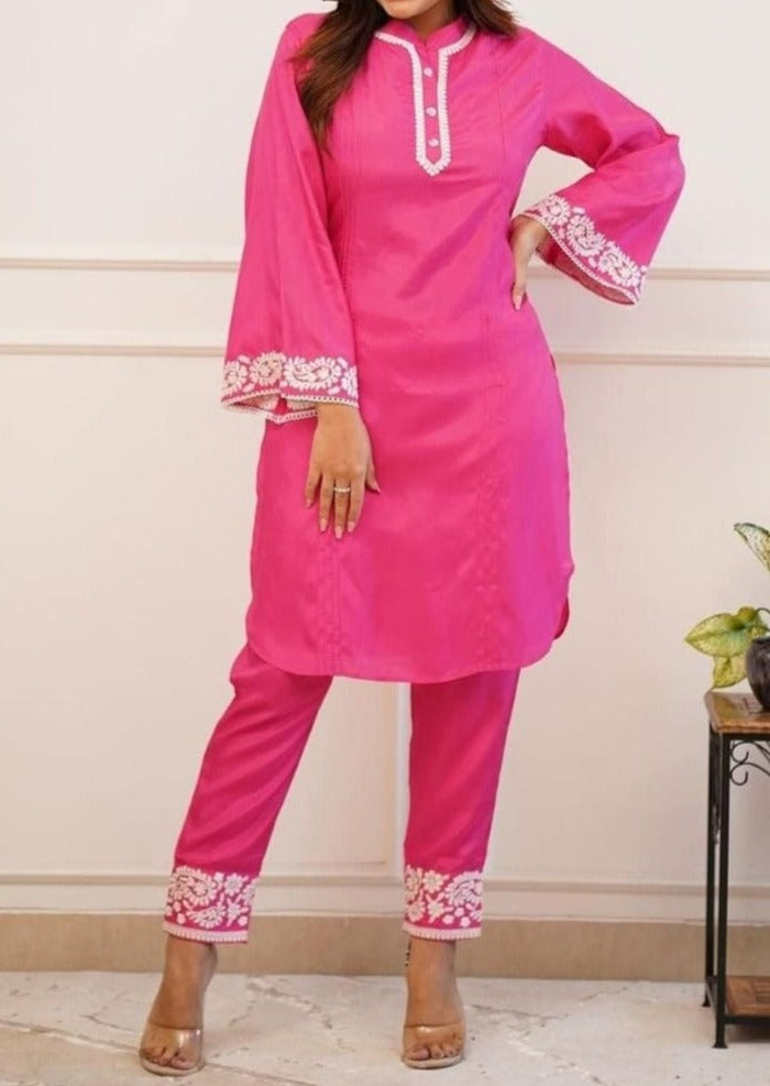 Pink Petals Rayon Coord Set