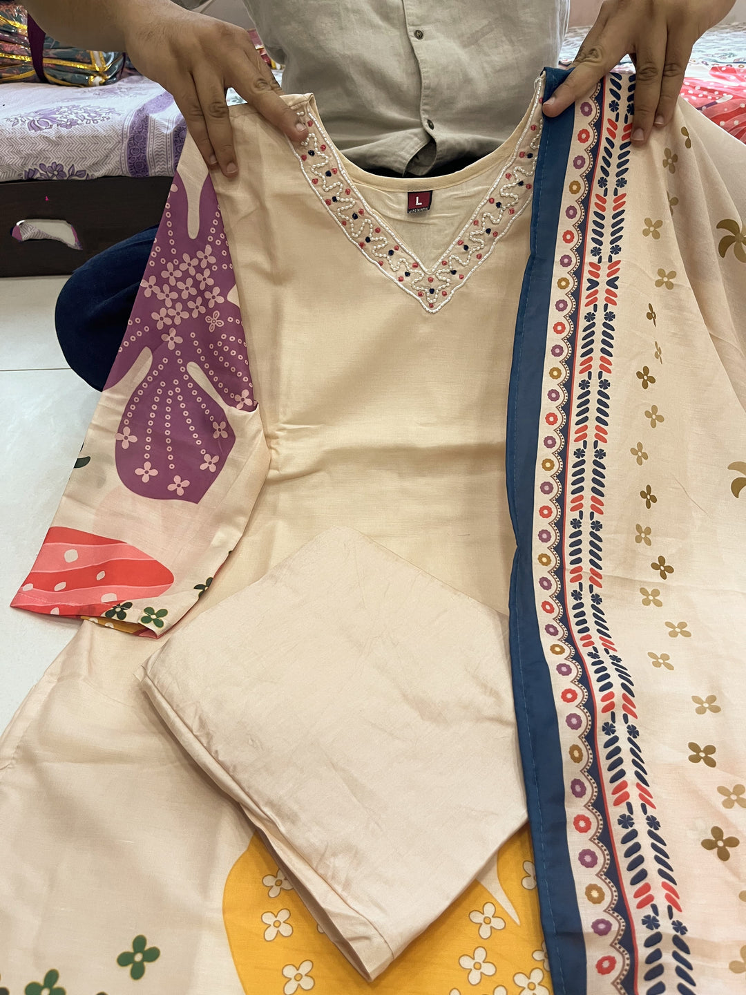 Broken Clover Muslin Kurti Set