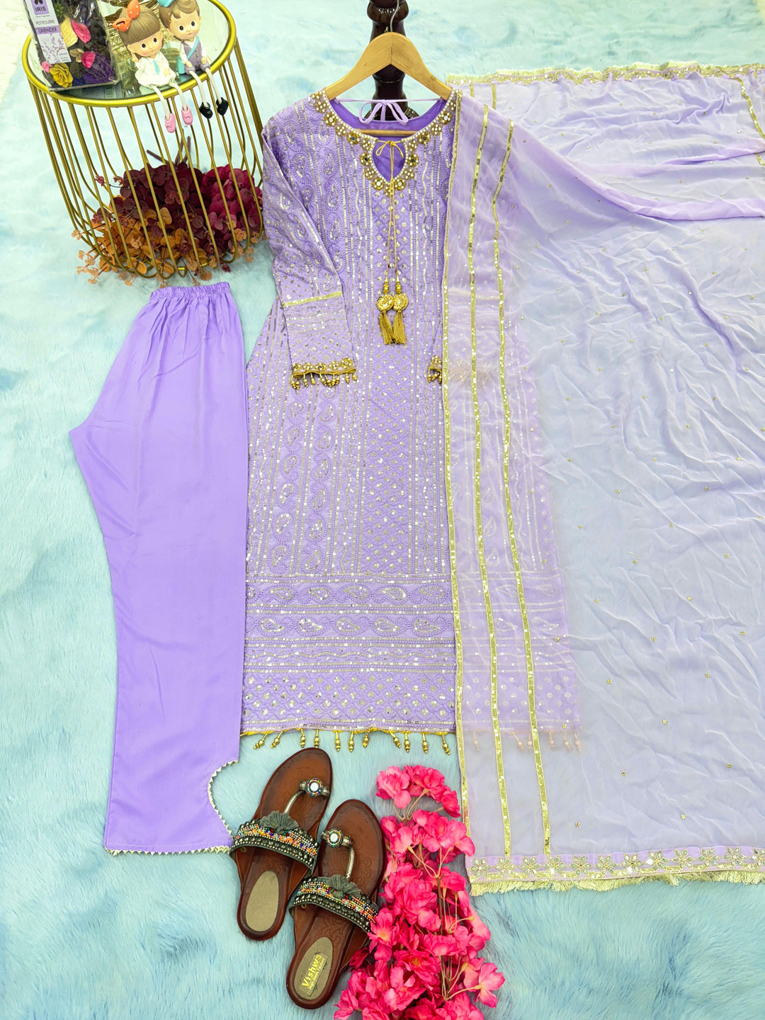 Blessings With Gloriousness Georgette Kurti Set