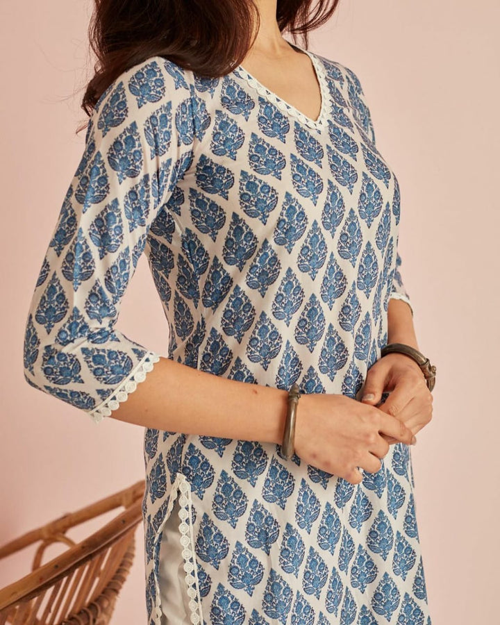 Smiles More Rayon Kurti Set