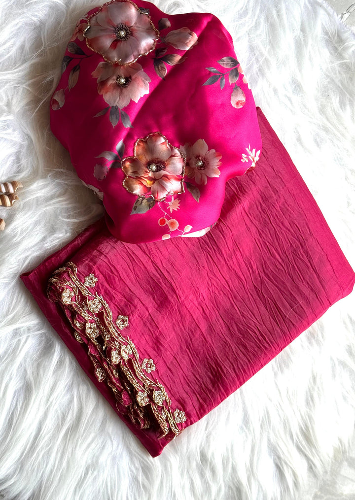 Light & Radiance Crush Silk Saree