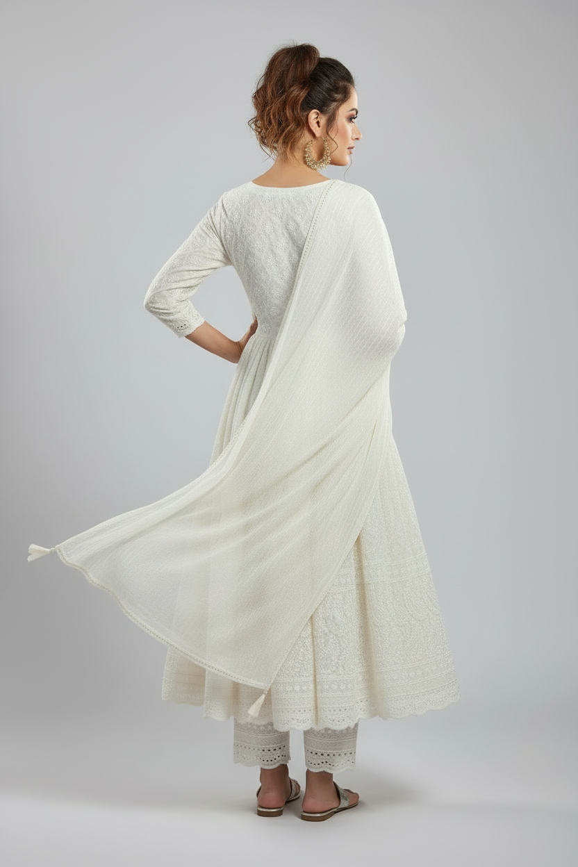 Winsome Cotton Chikankari kurti