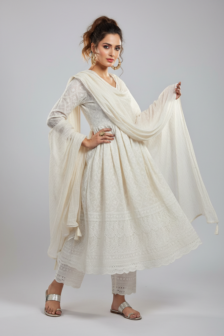 Winsome Cotton Chikankari kurti