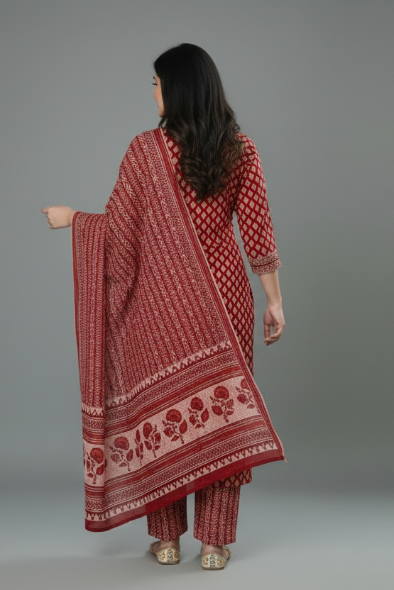 Lucky Enough Cotton Kurti Set