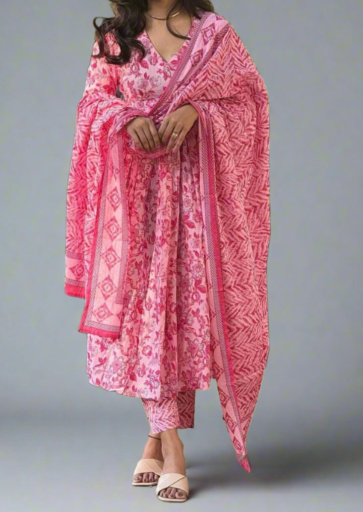 Mera Wala Pink  Cotton Kurti Set