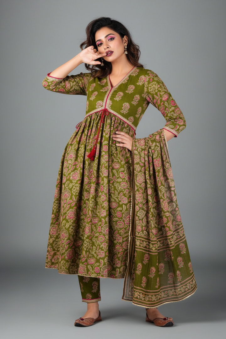 Art Of Subtleness Cotton Kurti Set