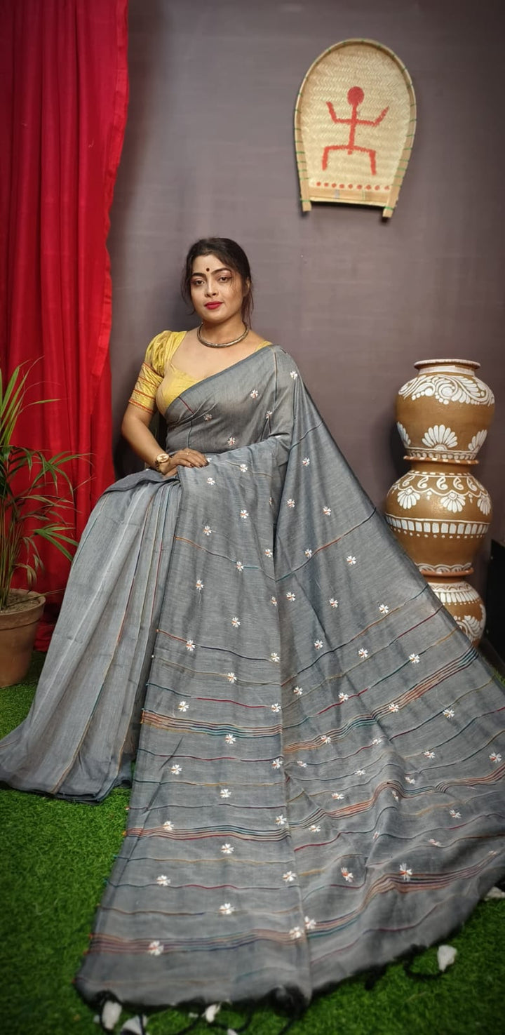 Anahita Bengal Shiuli khadi Saree