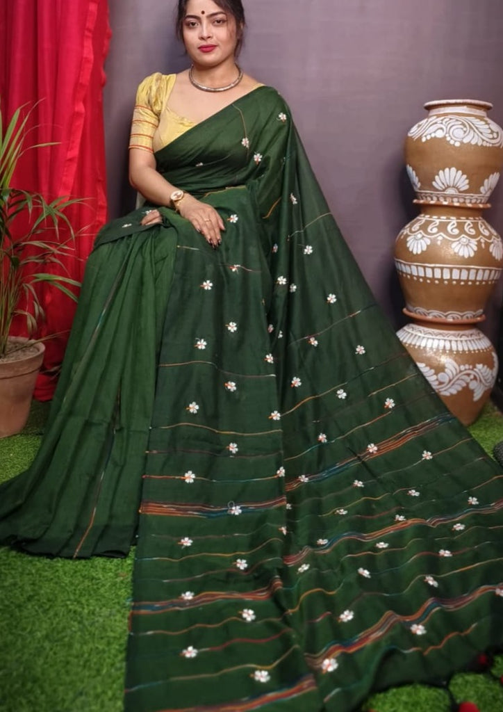 Anahita Bengal Shiuli khadi Saree