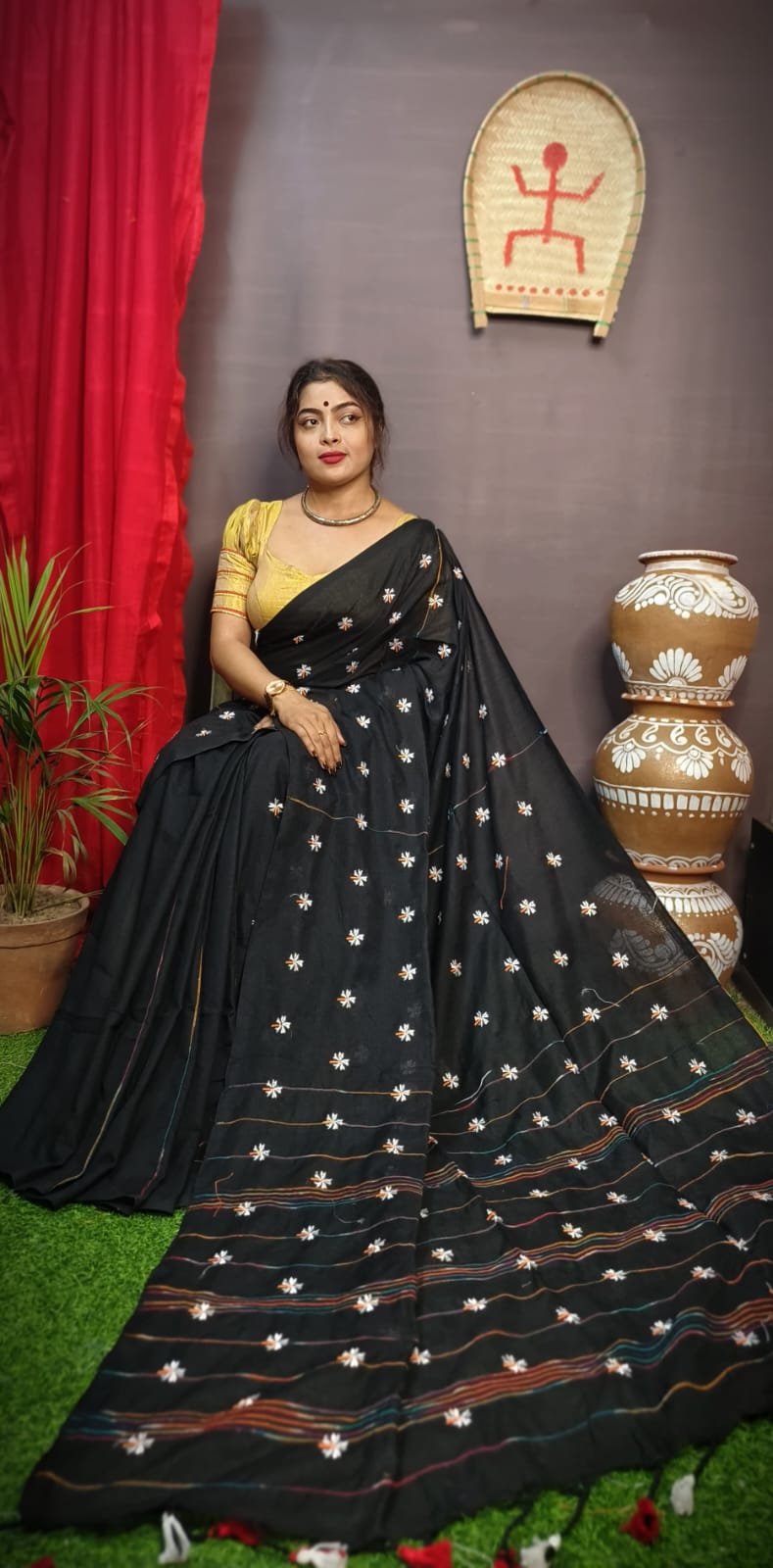 Anahita Bengal Shiuli khadi Saree