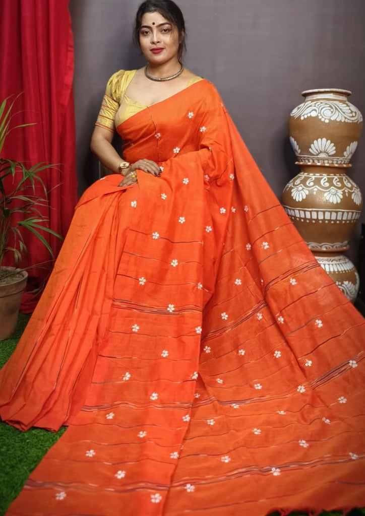 Anahita Bengal Shiuli khadi Saree