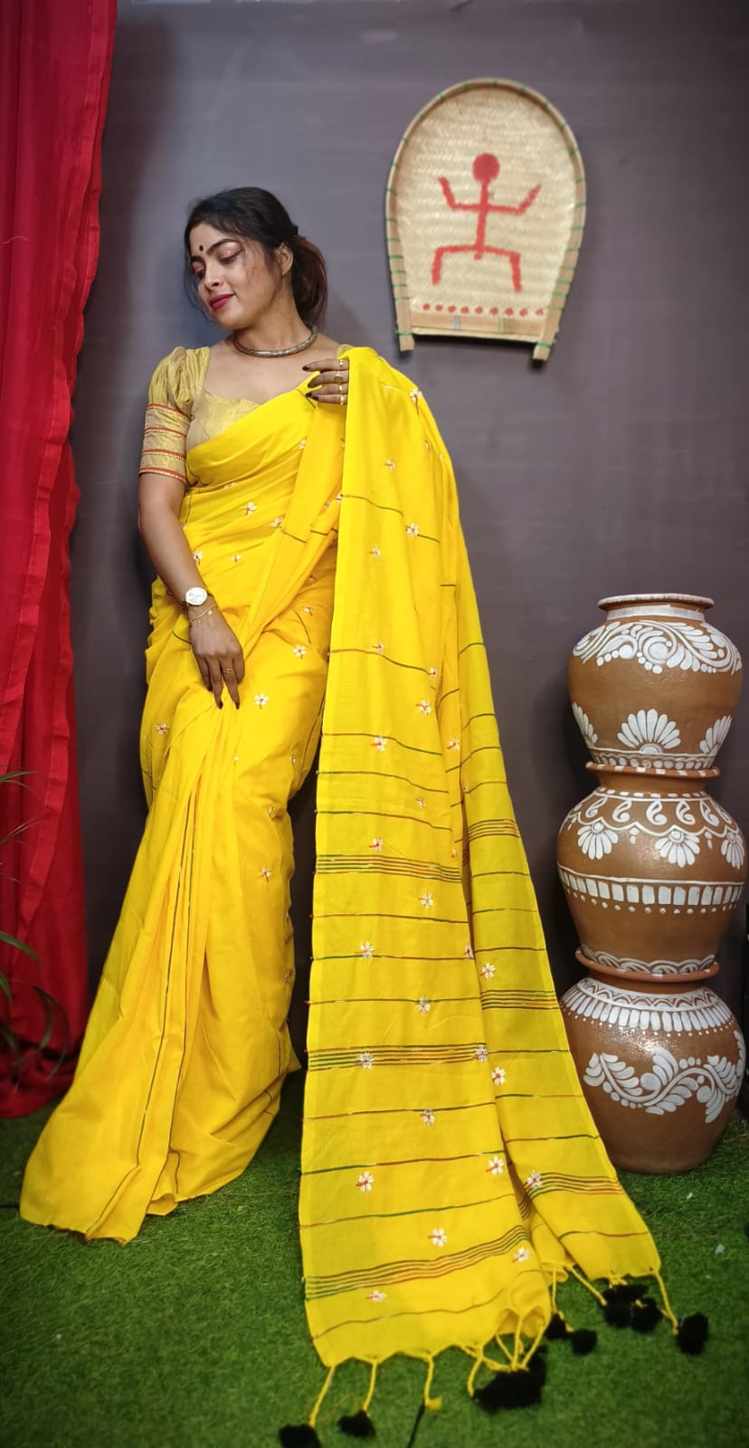 Anahita Bengal Shiuli khadi Saree