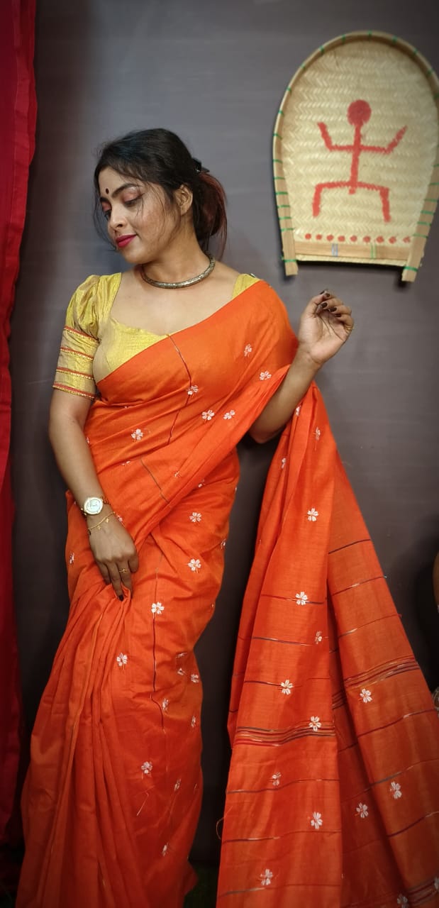 Anahita Bengal Shiuli khadi Saree