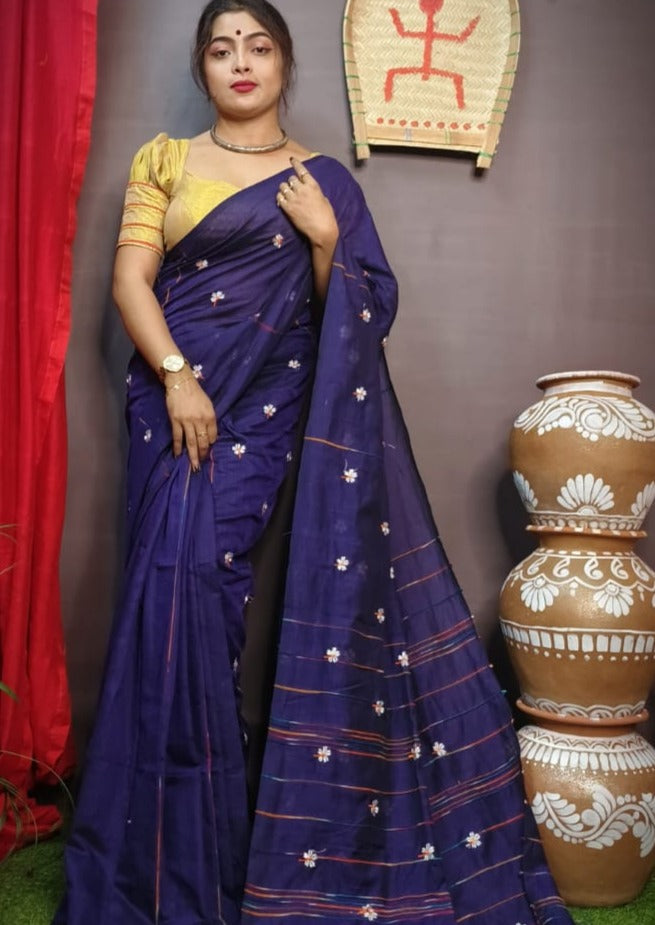 Anahita Bengal Shiuli khadi Saree