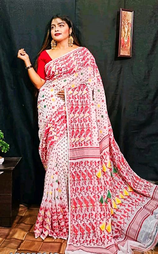 Nila Soft Dhakai Jamdani Saree