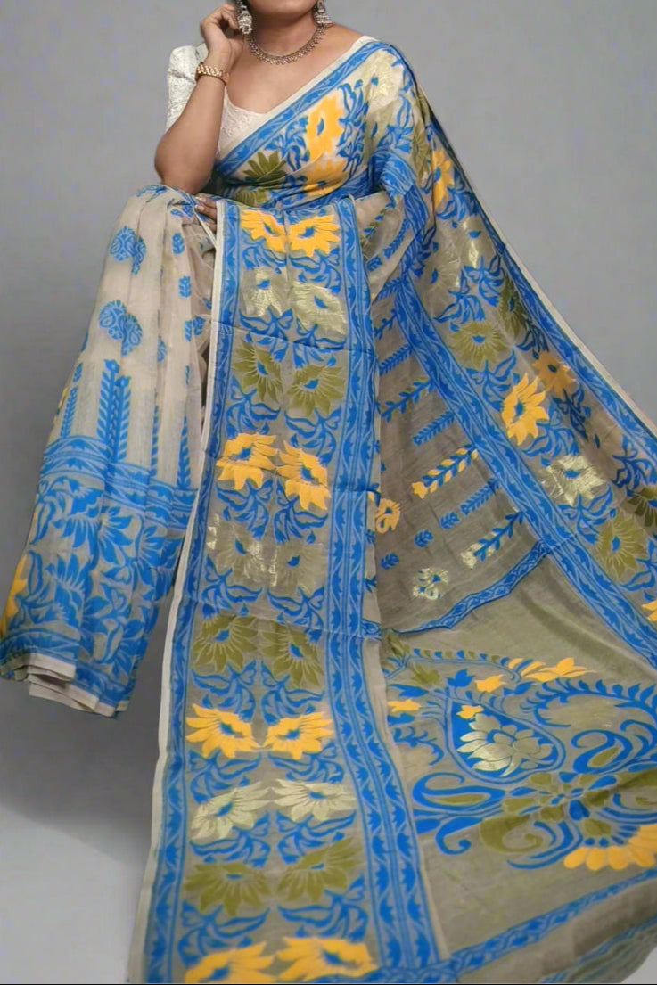 Life Of Flower (DHAKAI JAMDANI SAREE)