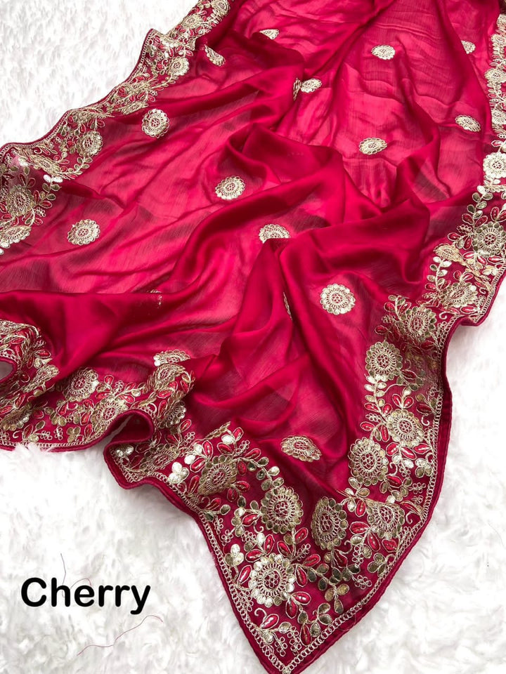 MoonGlade Chiffon Satin Saree