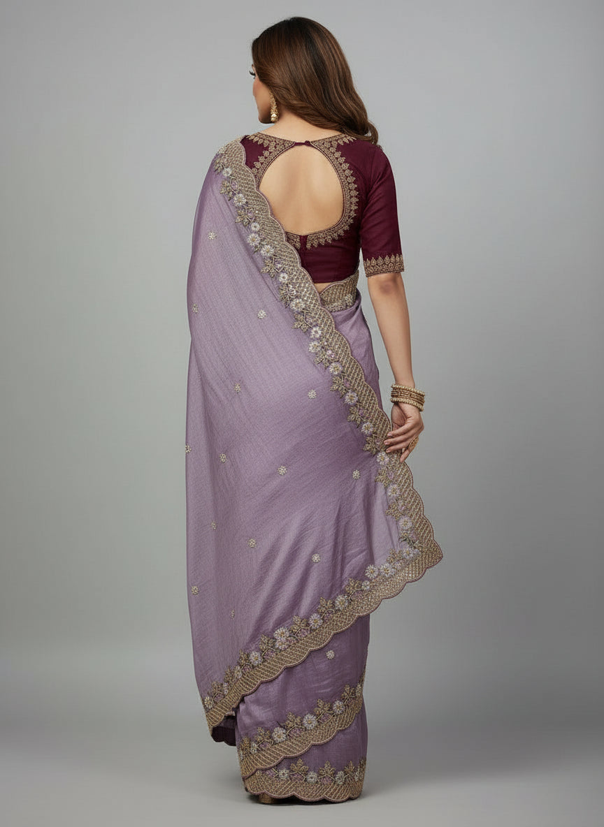 One Picture Gold Crush Saree