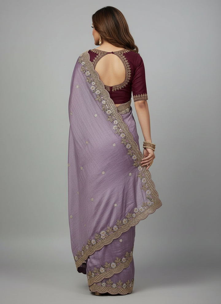 One Picture Gold Crush Saree