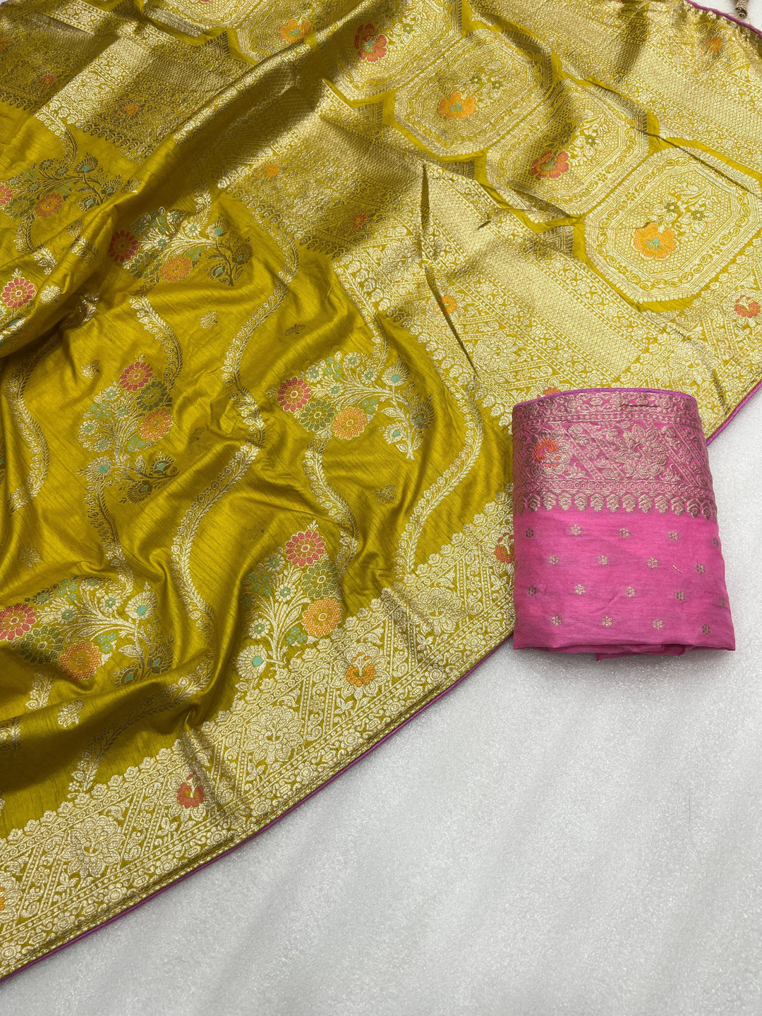 Desi Queen Dola Silk Banarasi Saree