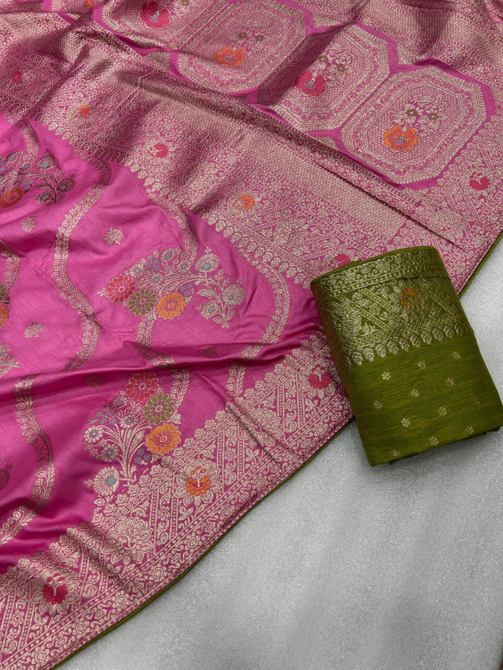 Desi Queen Dola Silk Banarasi Saree