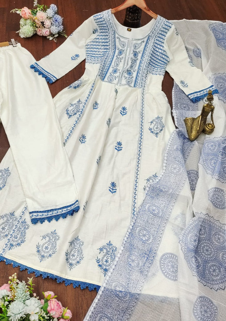 Twin Flame Mulmul Cotton Chikankari kurti