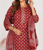 Red Canvas Cotton Kurti Set