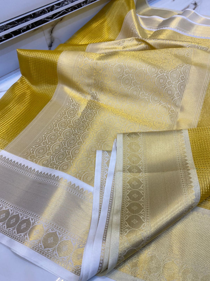 Flickering flame Banarasi Tissue Silk Saree