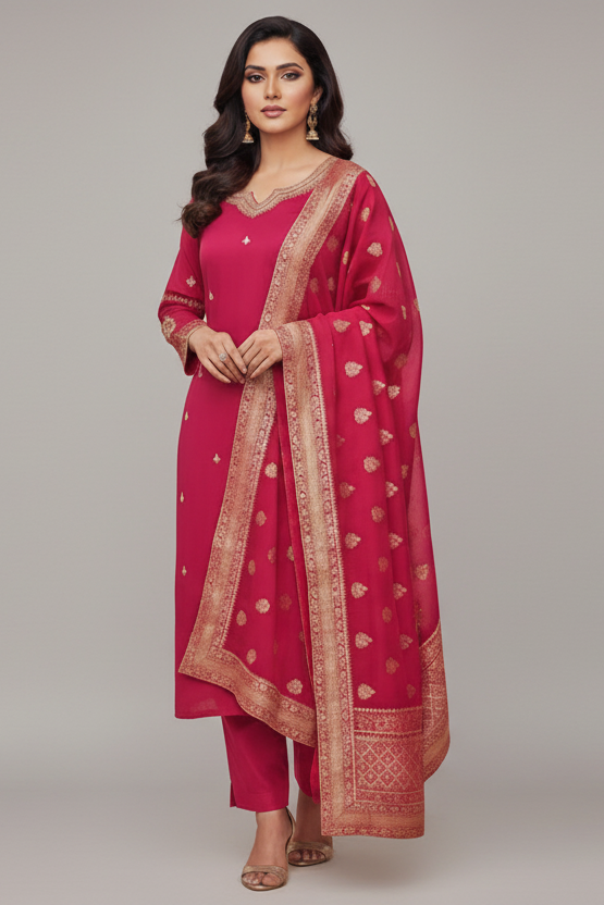 Queen To Win Silk Kurti Set