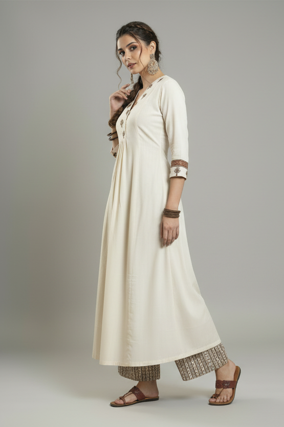 Walking Beauty Queen Cotton Kurti Set