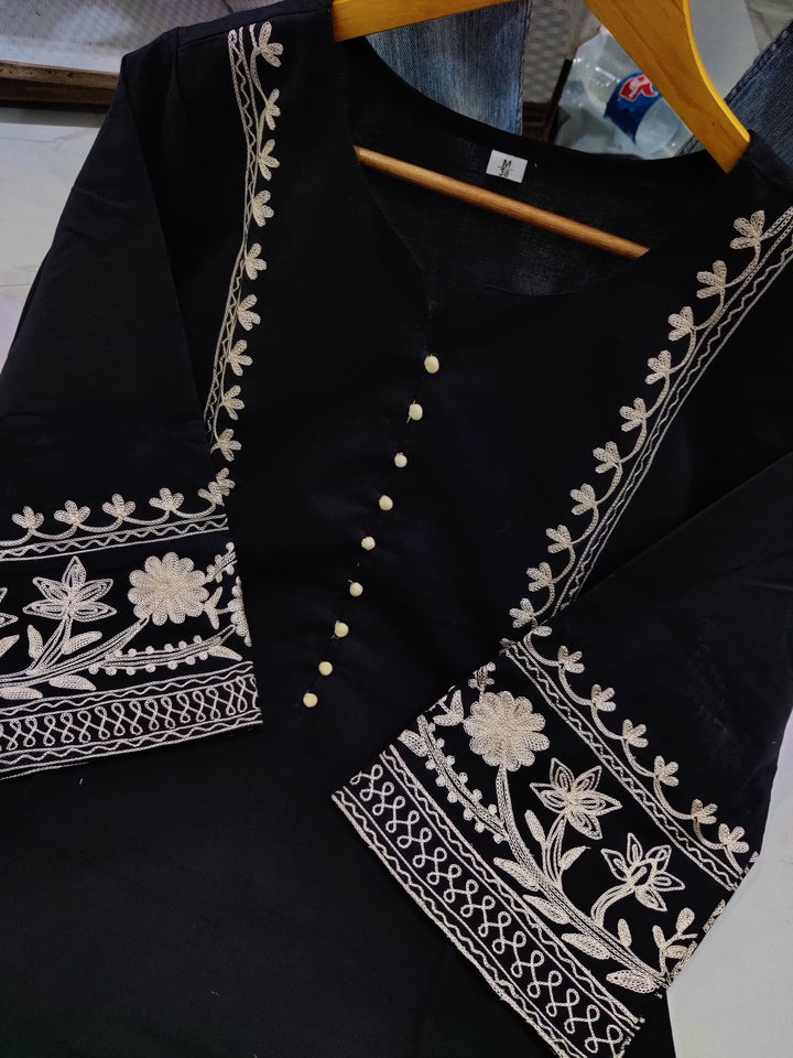 Black Shell Cotton Coord Set