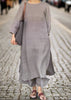 Cloud Shade Cotton Kurti Set(Gray)