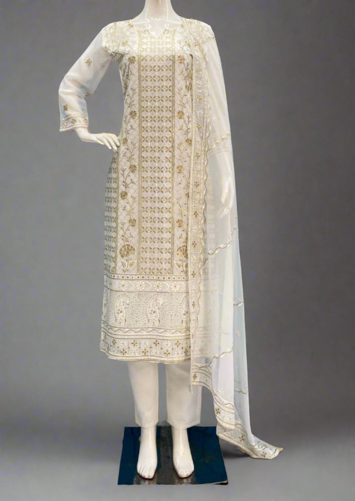 White To Bright Georgette Kurti Set