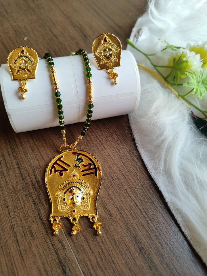 Ma Durga Blessing (Gold Plated Necklace  Set)